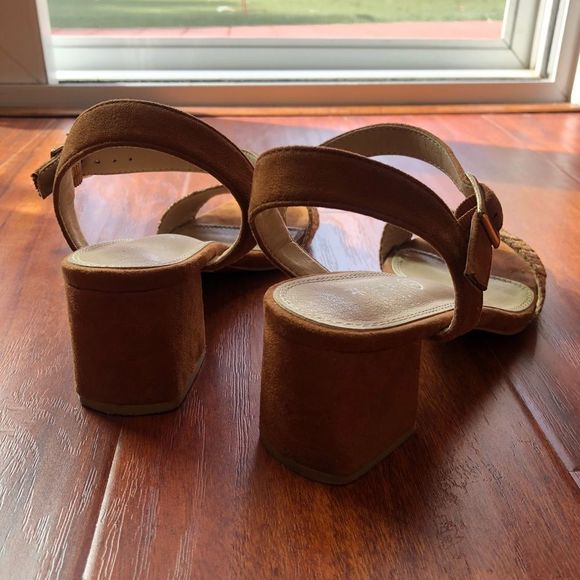 European brand Amichi camel suede block heel. Size euro 37. I’m a US size 7.5. - Picture 3 of 6